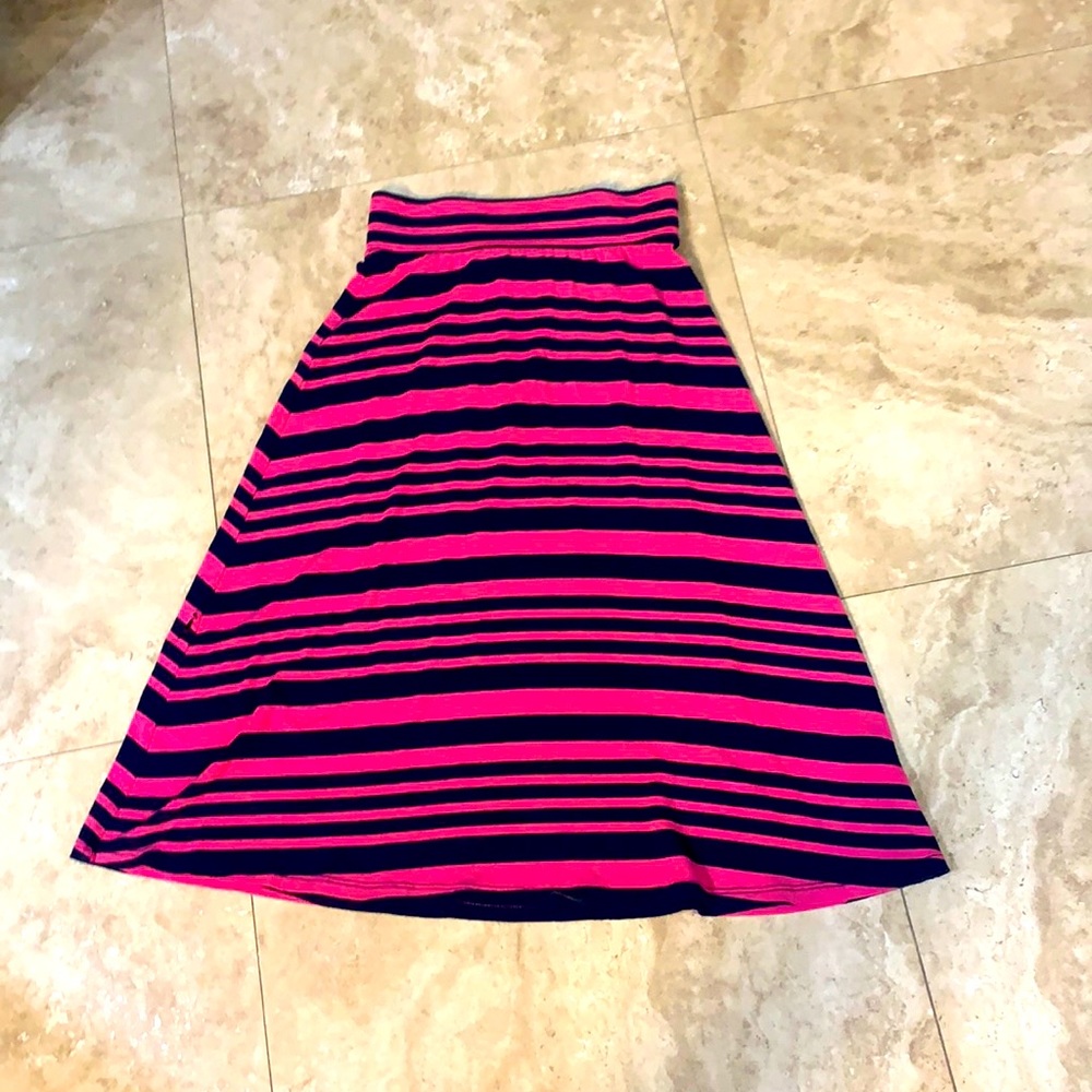 Pink and navy long skirt for girls